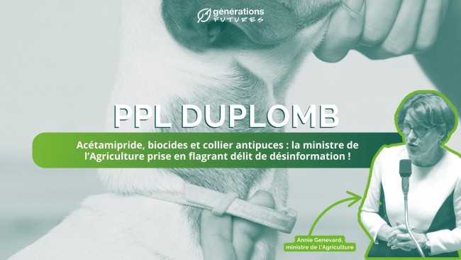 Acétamipride, biocides et colliers antipuces : la ministre de l’Agriculture prise en flagrant délit de désinformation !