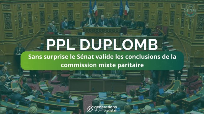 Sans surprise le Sénat valide les conclusions de la commission mixte paritaire sur la PPL Duplomb
