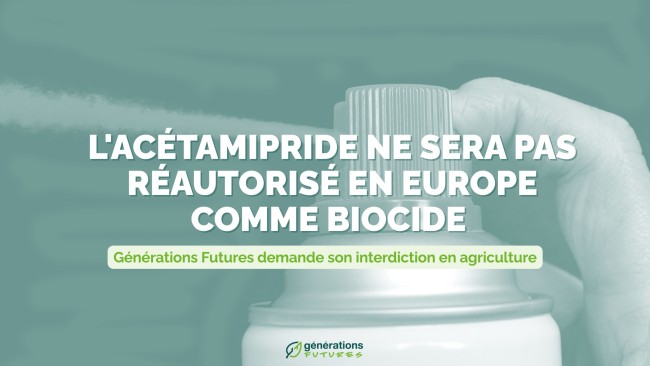 L’acétamipride ne sera pas réautorisé en Europe comme biocide : Générations Futures demande son interdiction en agriculture